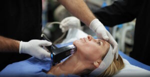 woman receiving Morpheus 8 treatment