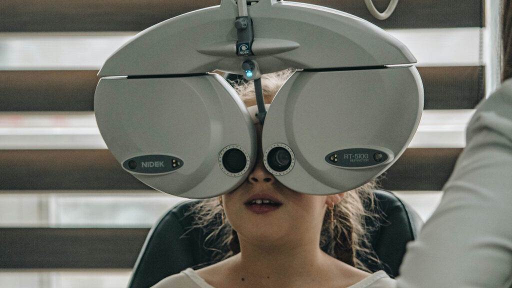 girl getting an eye exam