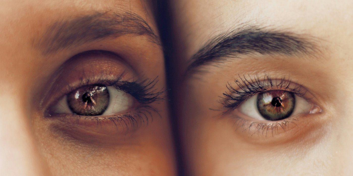 two eyes side by side